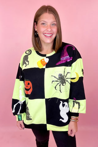 Queen Of Sparkles Green Black Halloween Icon Sweatshirt