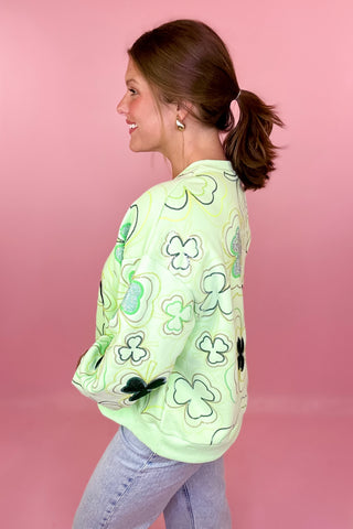 Queen Of Sparkles Green Groovy Shamrock Sweatshirt