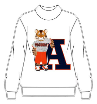 Queen Of Sparkles Licensed Auburn Mascot Leaning On Letter Sweatshirt