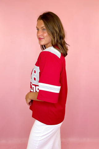 Queen Of Sparkles Licensed BAMA Oversized Gingham Jersey Tee