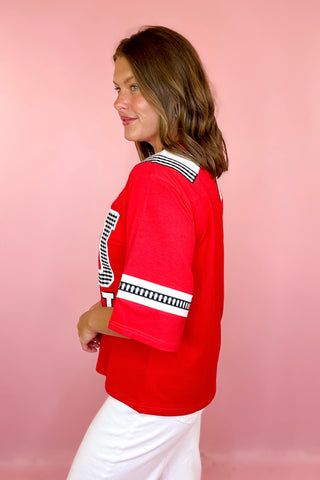 Queen Of Sparkles Licensed UGA Oversized Gingham Jersey Tee