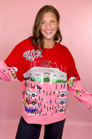 Queen Of Sparkles Licensed UGA Stadium Tailgate Party Sweatshirt