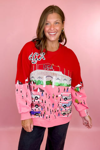Queen Of Sparkles Licensed UGA Stadium Tailgate Party Sweatshirt
