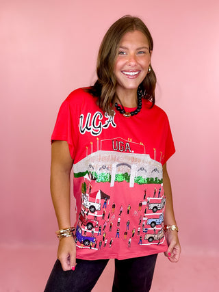 Queen Of Sparkles: Licensed UGA Stadium Tailgate Party Tee