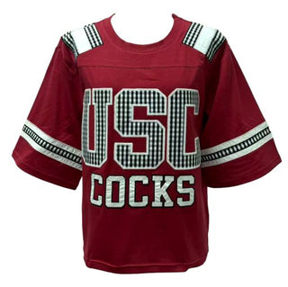 Queen Of Sparkles Licensed USC Oversized Gingham Jersey Tee