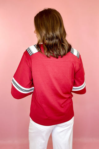 Queen Of Sparkles Licensed USC Oversized Gingham Jersey Tee