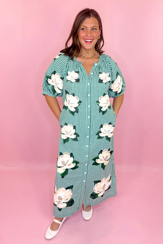 Queen Of Sparkles Magnolia Button Up Midi Dress