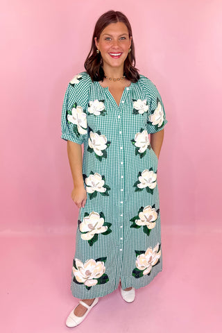 Queen Of Sparkles Magnolia Button Up Midi Dress