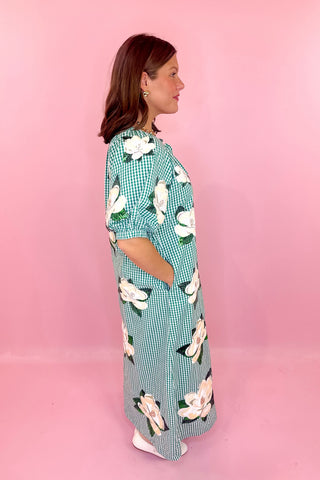 Queen Of Sparkles Magnolia Button Up Midi Dress