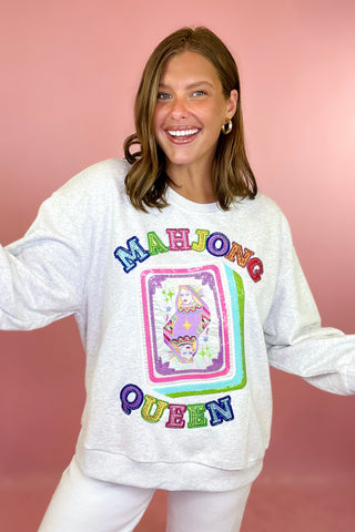 Queen Of Sparkles: Mahjong Queen QOS Card Tile Sweatshirt