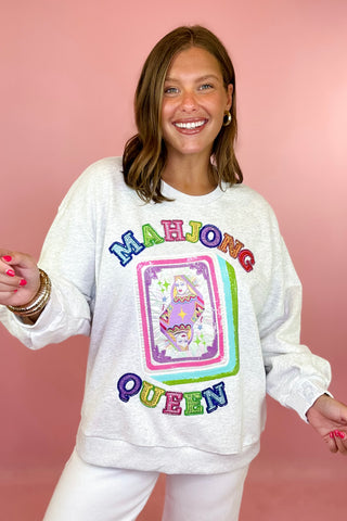 Queen Of Sparkles: Mahjong Queen QOS Card Tile Sweatshirt