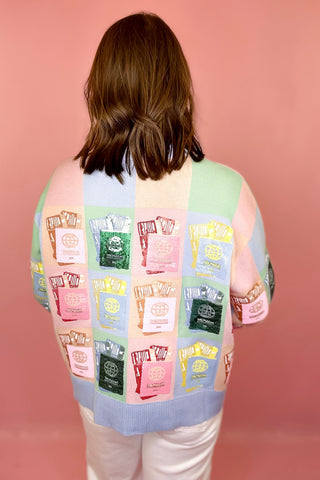 Queen Of Sparkles Multi Colorblock Passport Button Up Cardigan