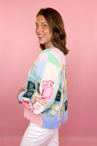 Queen Of Sparkles Multi Colorblock Passport Button Up Cardigan