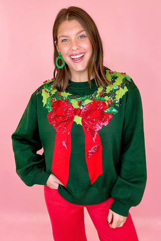 Queen Of Sparkles Red Wreath Around Neck Sweater