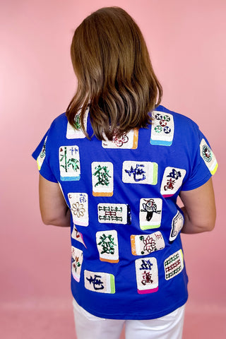 Queen Of Sparkles: Royal Blue Mahjong Tile Tee