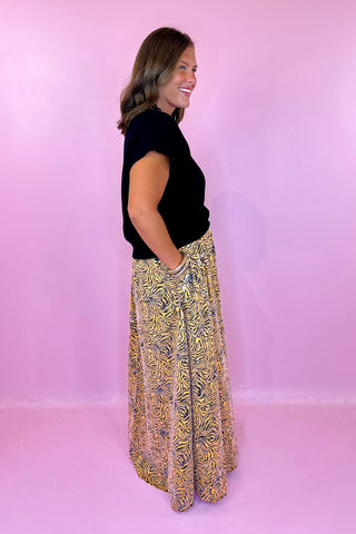 Queen Of Sparkles: Sequin Tiger Print Maxi Skirt