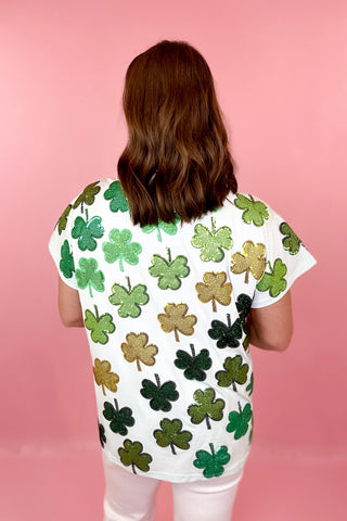 Queen Of Sparkles Shamrock Rhinestone Tee