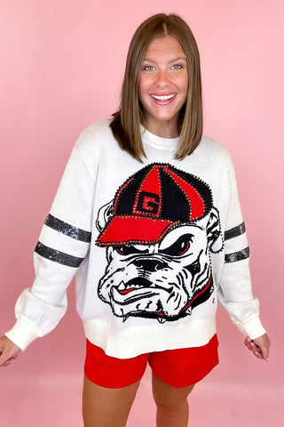 Queen Of Sparkles UGA Oversized Mascot Sweater