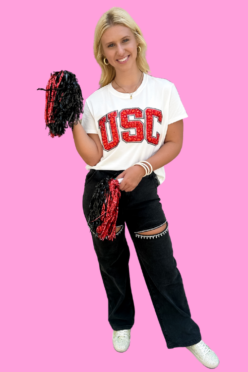 Queen Of Sparkles USC Jeweled Tee