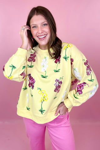 Queen Of Sparkles Yellow Multi Iris Sweatshirt