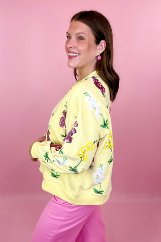 Queen Of Sparkles Yellow Multi Iris Sweatshirt