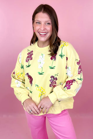Queen Of Sparkles Yellow Multi Iris Sweatshirt