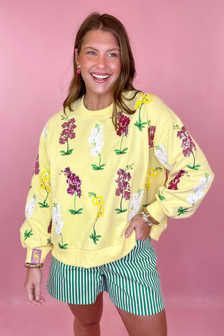 Queen Of Sparkles Yellow Multi Iris Sweatshirt