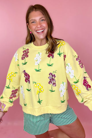 Queen Of Sparkles Yellow Multi Iris Sweatshirt