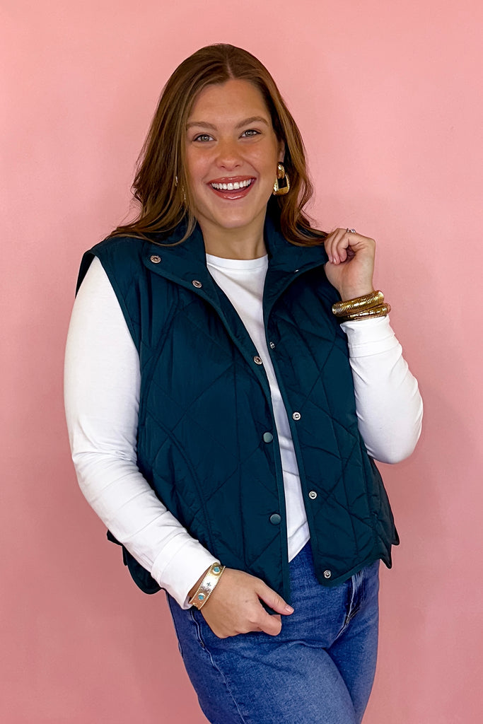 scalloped quilted vest