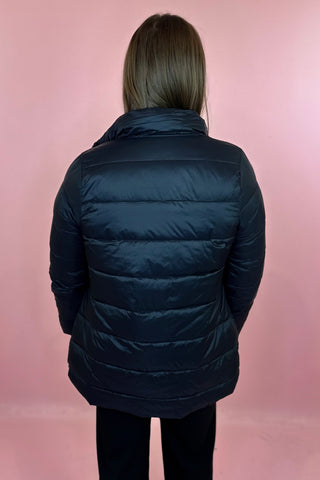 Quilted Long Puffer Jacket Black