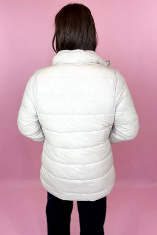 Quilted Long Puffer Jacket Cream