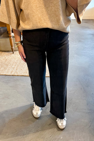 black wide leg jeans