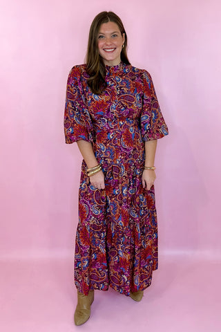 fall floral maxi dress