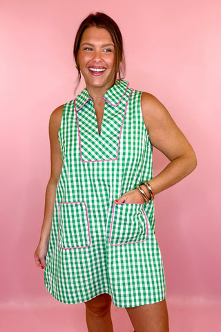 Read The Signs Scuba Knit Mini Dress Green