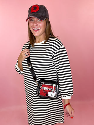 Rectangle Clear stadium Crossbody bag Black