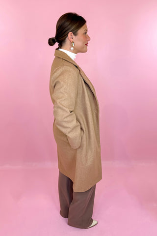 Sadie Classic Notch Long Coat Camel