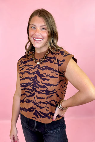 Short Sleeve Sweater Camel