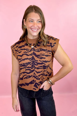 Short Sleeve Sweater Camel