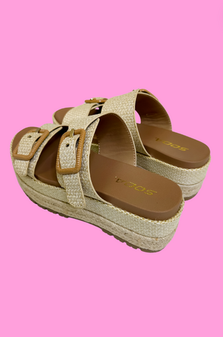 Funny Raffia Platform Sandal