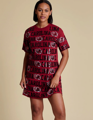 Stewart Simmons: USC Sequin Repeat T-shirt Dress