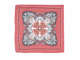 Red Paisley Print Bandana Silky Scarf