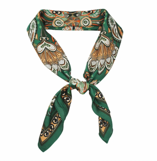 Green Bohemian Paisley Border Scarf