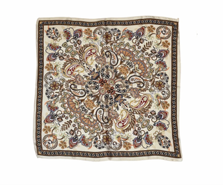 Ivory Bohemian Paisley Border Scarf