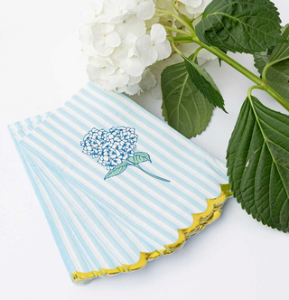 Hydrangea Stem Guest Towels - Blue