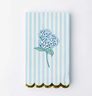 Hydrangea Stem Guest Towels - Blue