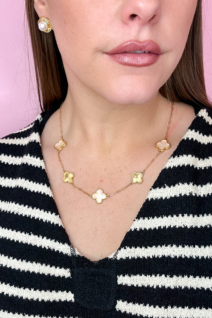 Shell Clover Station Necklace