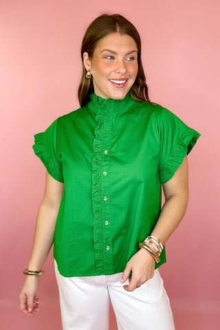 Ruffle Top Kelly Green