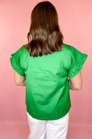 Ruffle Top Kelly Green