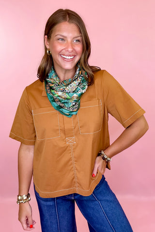 Short sleeve top caramel