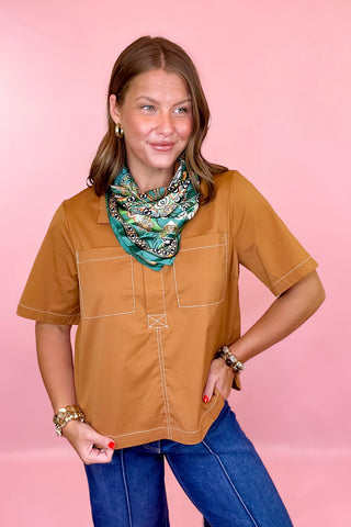 Short sleeve top caramel